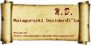 Malagurszki Dezideráta névjegykártya